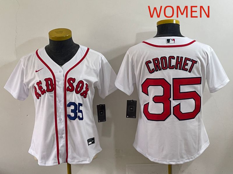 Women 2025 Boston Red Sox #35 Crochet White Game Nike MLB Jersey style 3->women mlb jersey->Women Jersey